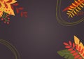 Autumn background with leaves and space for text. Fall season banner with foliage and copyspace. Royalty Free Stock Photo